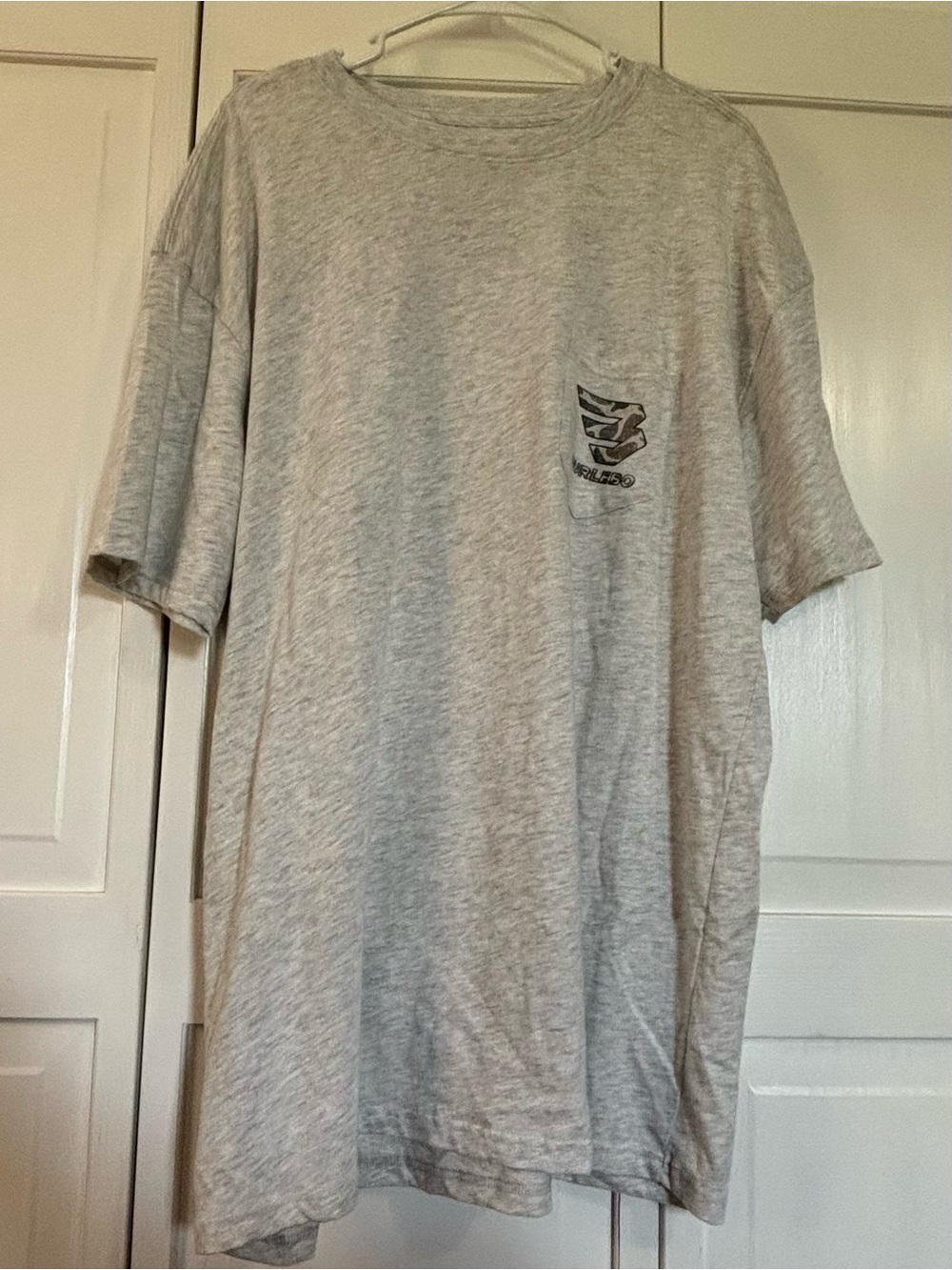 BURLEBO Heather Gray Short Sleeve Tee with Small Chest Emblem